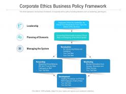 Corporate ethics business policy framework