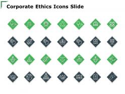 Corporate ethics icons slide checklist a122 ppt powerpoint presentation layouts display