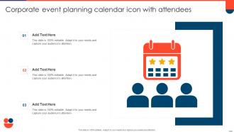 Corporate Event Planning Calendar Icon With Attendees