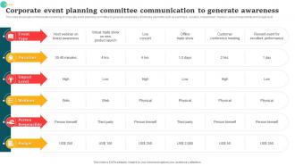 Corporate Event Planning Committee Communication To Generate Awareness