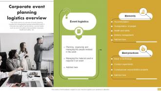 Corporate Event Planning Logistics Overview Steps For Implementation Of Corporate