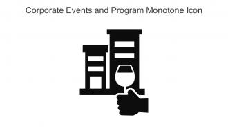 Corporate Events And Program Monotone Icon In Powerpoint Pptx Png And Editable Eps Format