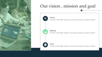 Corporate Executive Communication Our Vision Mission And Goal Ppt Slides Graphics