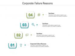 Corporate failure reasons ppt powerpoint presentation outline samples cpb