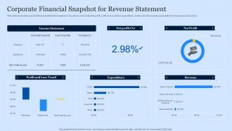 Corporate Financial Snapshot For Revenue Statement