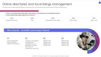 Corporate Franchise Management Playbook Online Directories And Local Listings Management