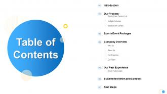 Corporate games competition table of contents ppt slides grid
