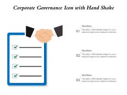 Corporate governance icon with hand shake