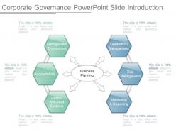 Corporate governance powerpoint slide introduction
