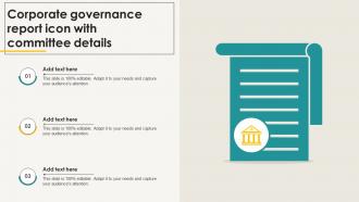 Corporate Governance Report Icon With Committee Details
