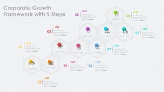 Corporate Growth Framework With 9 Steps Infographic Powerpoint Template