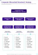 Corporate Hierarchal Structural Strategy Business Playbook One Pager Sample Example Document