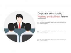 Corporate icon showing meeting and business person