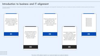 Corporate IT Alignment Introduction To Business And IT Alignment Ppt Diagrams