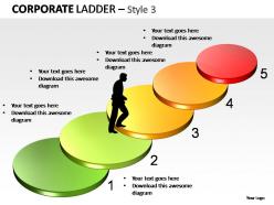 Corporate ladder style 3 powerpoint presentation slides
