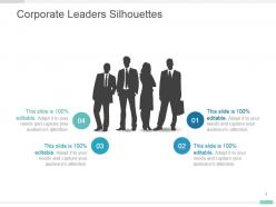 Corporate leaders silhouettes presentation slide layout