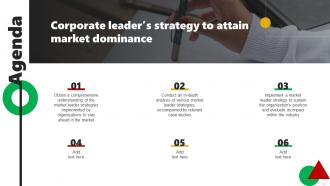 Corporate Leaders Strategy To Attain Market Dominance Powerpoint Presentation Slides Strategy CD Editable Images
