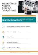 Corporate Leadership Training Proposal Of Project Context One Pager Sample Example Document