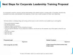 Corporate leadership training proposal powerpoint presentation slides