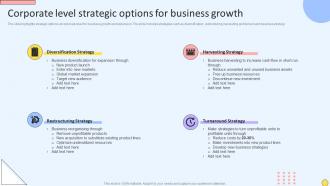 Corporate Level Strategic Options For Business Growth