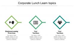Corporate lunch learn topics ppt powerpoint presentation layouts information cpb