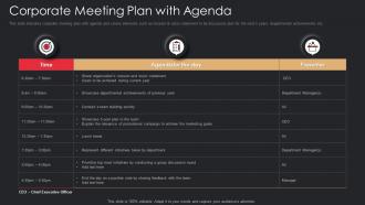 Corporate Meeting Plan With Agenda