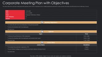 Corporate Meeting Plan With Objectives