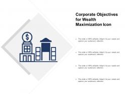 Corporate objectives for wealth maximization icon