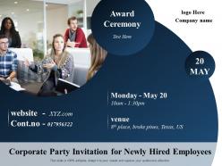 Corporate party invitation for newly hired employees