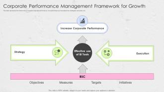 Corporate Performance Management Framework For Growth