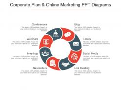 Corporate plan and online marketing ppt diagrams
