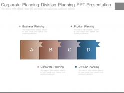 Corporate planning division planning ppt presentation