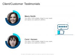 Corporate profiling client customer testimonials ppt elements