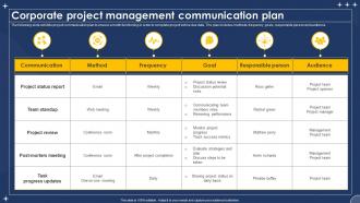 Corporate Project Management Communication Plan