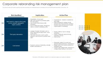 Corporate Rebranding Risk Management Plan Cont Rebranding Retaining Brand
