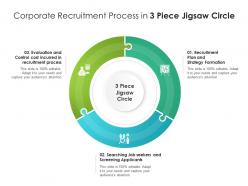 Corporate recruitment process in 3 piece jigsaw circle
