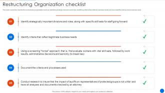 Corporate Restructuring Checklist Ppt Diagrams