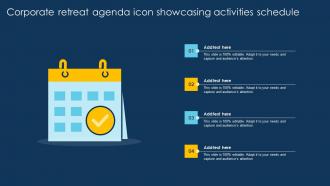 Corporate Retreat Agenda Icon Showcasing Activities Schedule
