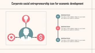Corporate Social Entrepreneurship Icon For Economic Development