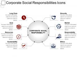 Corporate social responsibilities icons ppt design