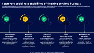 Corporate Social Responsibilities Of Cleaning Services Business Cleaning Services Company Overview