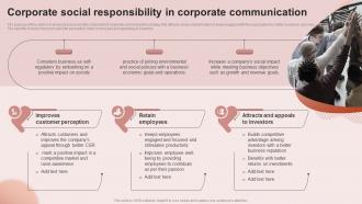 Corporate Social Responsibility Building An Effective Corporate Communication Strategy