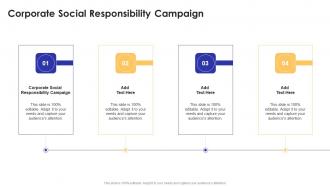 Corporate Social Responsibility Campaign In Powerpoint And Google Slides Cpb