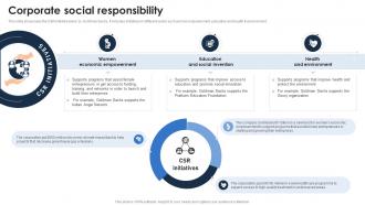 Corporate Social Responsibility Goldman Sach Company Profile CP SS