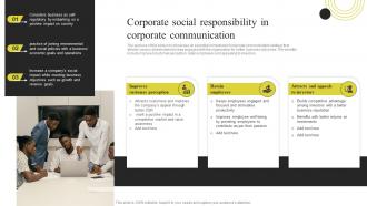 Corporate Social Responsibility In Corporate Components Of Effective Corporate Communication