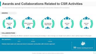 Corporate social responsibility initiative for firm awards collaborations related
