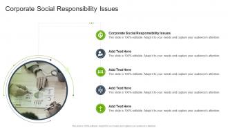 Corporate Social Responsibility Issues In Powerpoint And Google Slides Cpb
