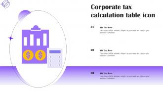 Corporate Tax Calculation Table Icon