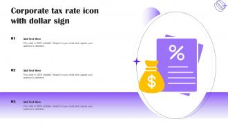 Corporate Tax Rate Icon With Dollar Sign
