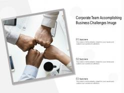 Corporate team accomplishing business challenges image